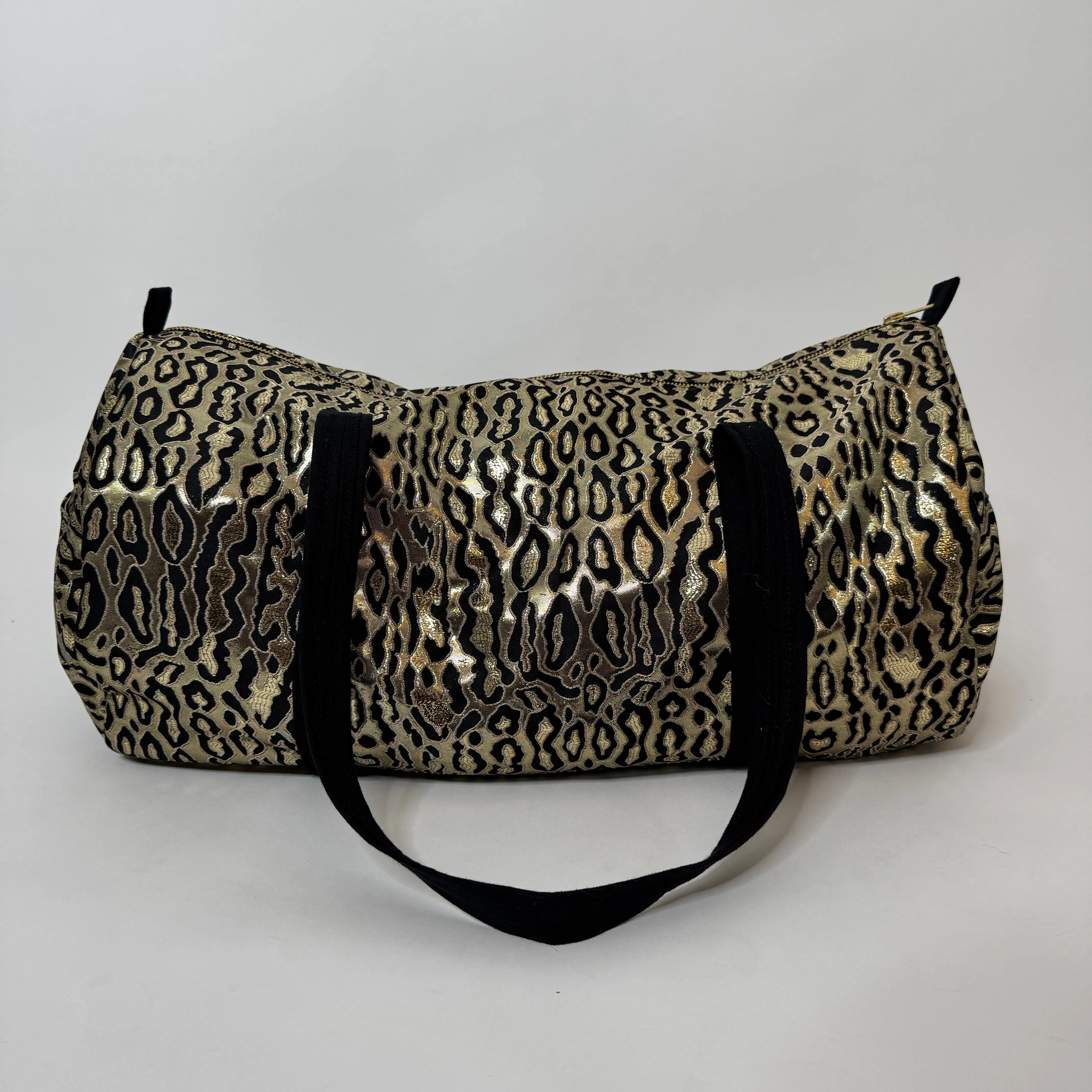 Metallic Gold Leopard Dance Bag Gym Duffel Bag