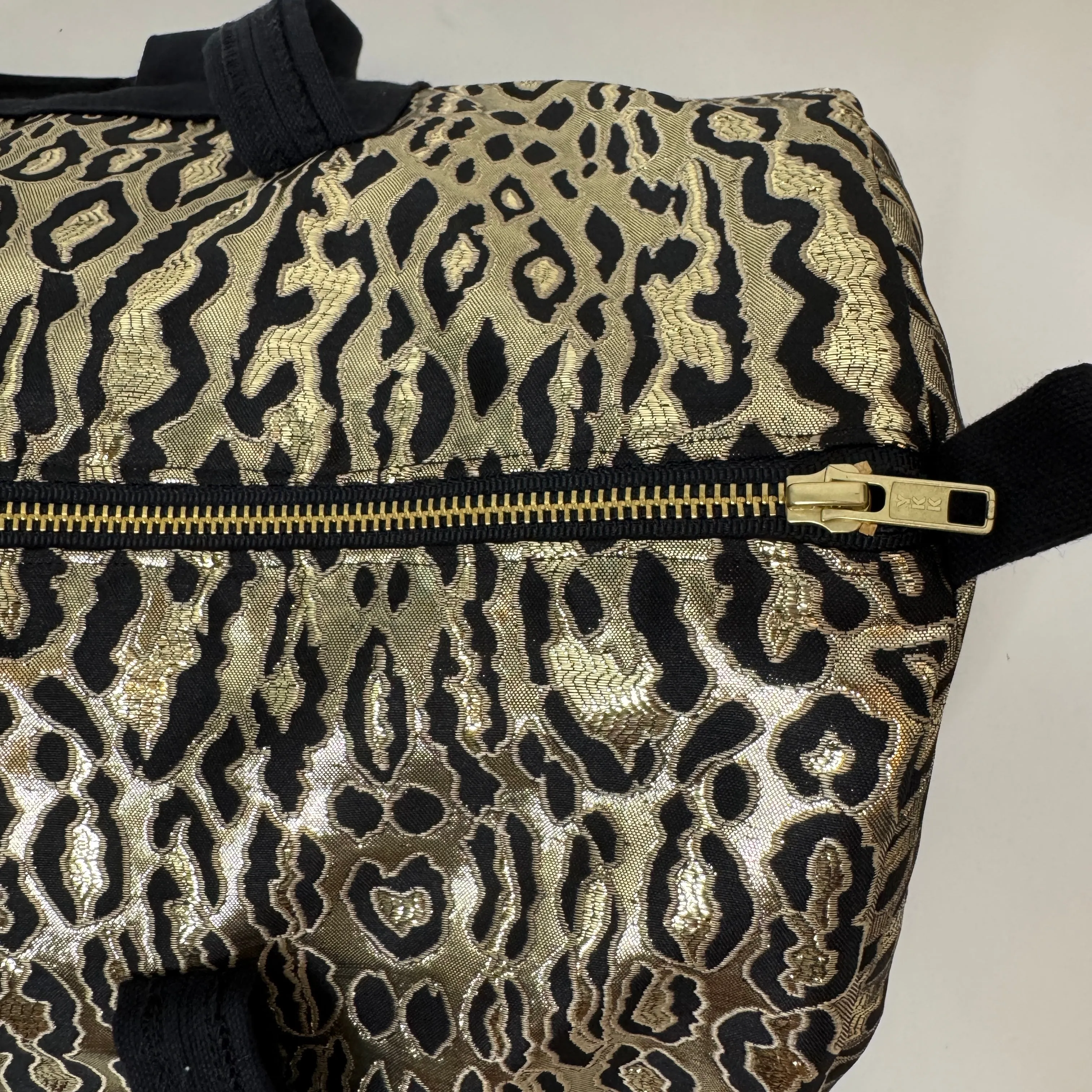 Metallic Gold Leopard Dance Bag Gym Duffel Bag