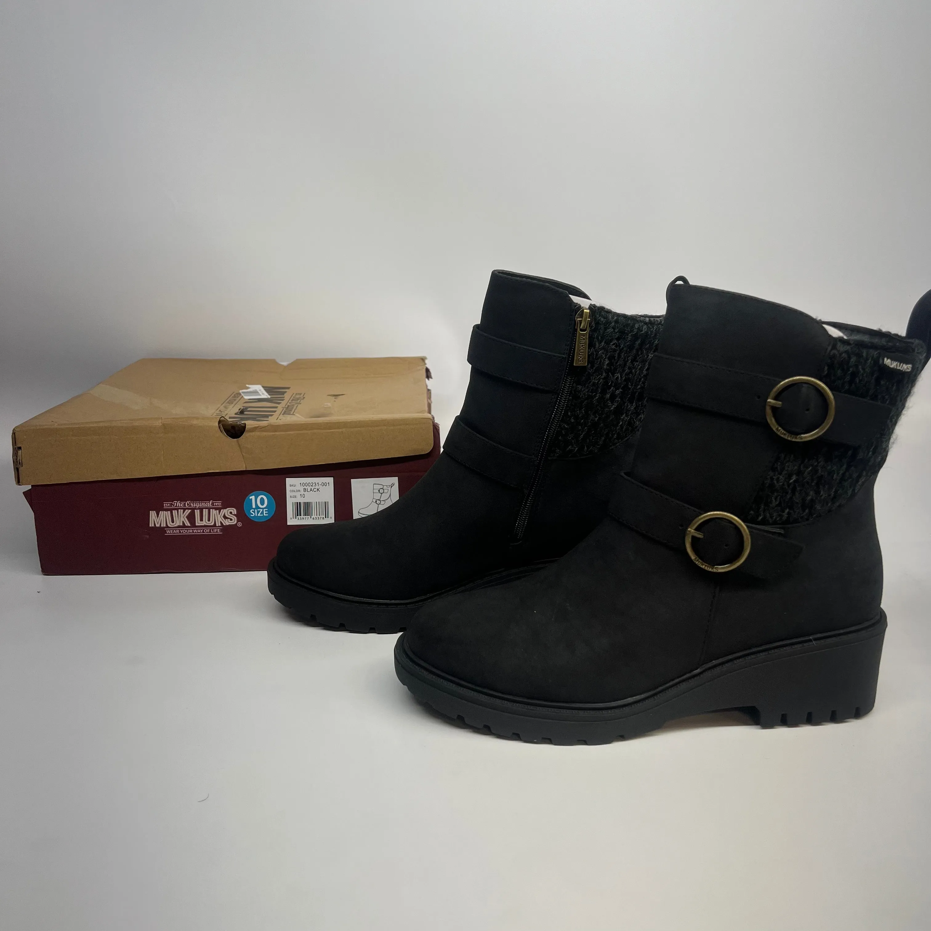 MUK LUKS Women's Finley Faith Boots - New - Black - Size 10