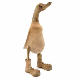 Natural Bamboo Root Duck with Boots