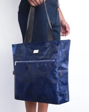NAVY BLUE CAMO - Poolside Tote Bag Foldable/Portable | DC2