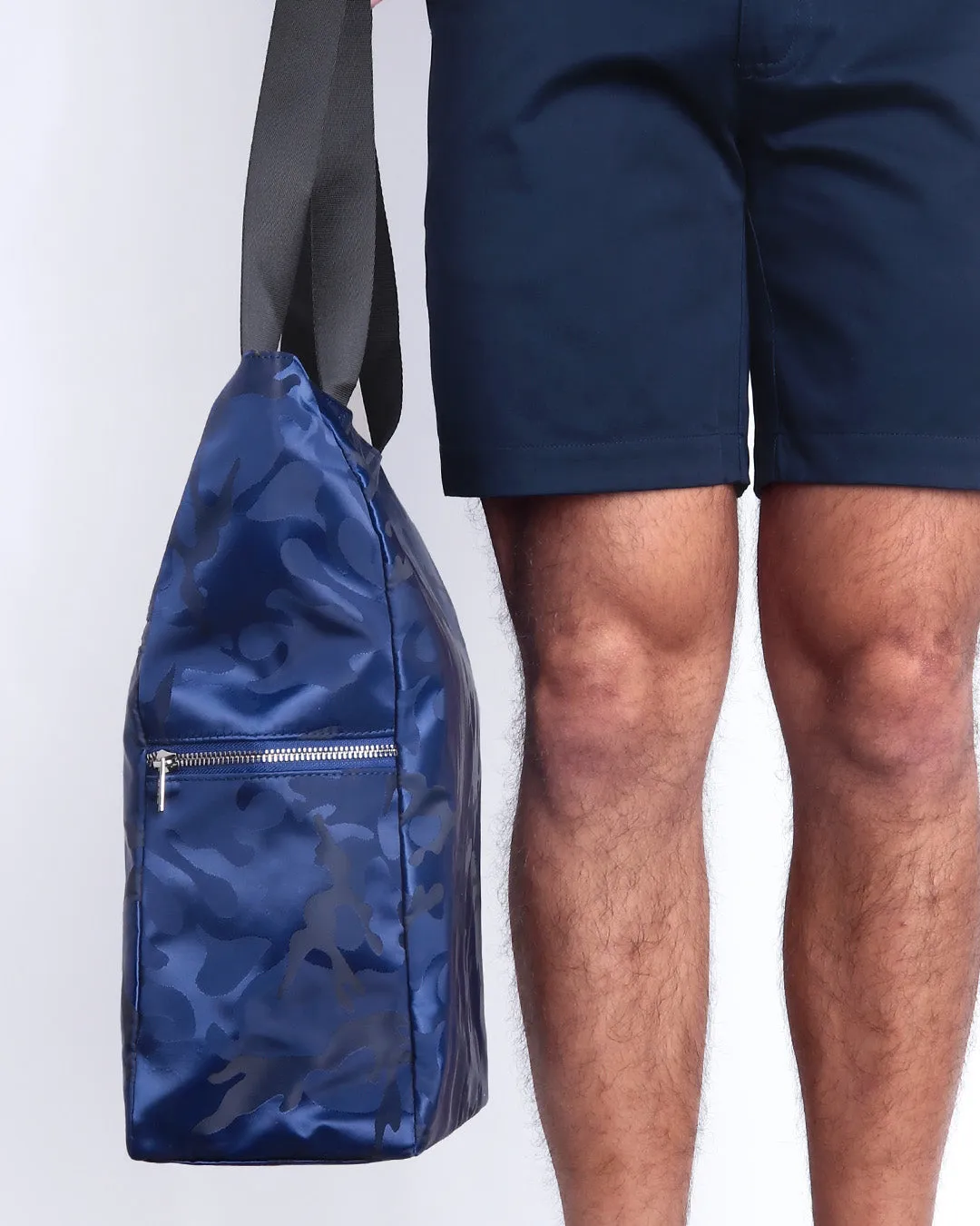 NAVY BLUE CAMO - Poolside Tote Bag Foldable/Portable