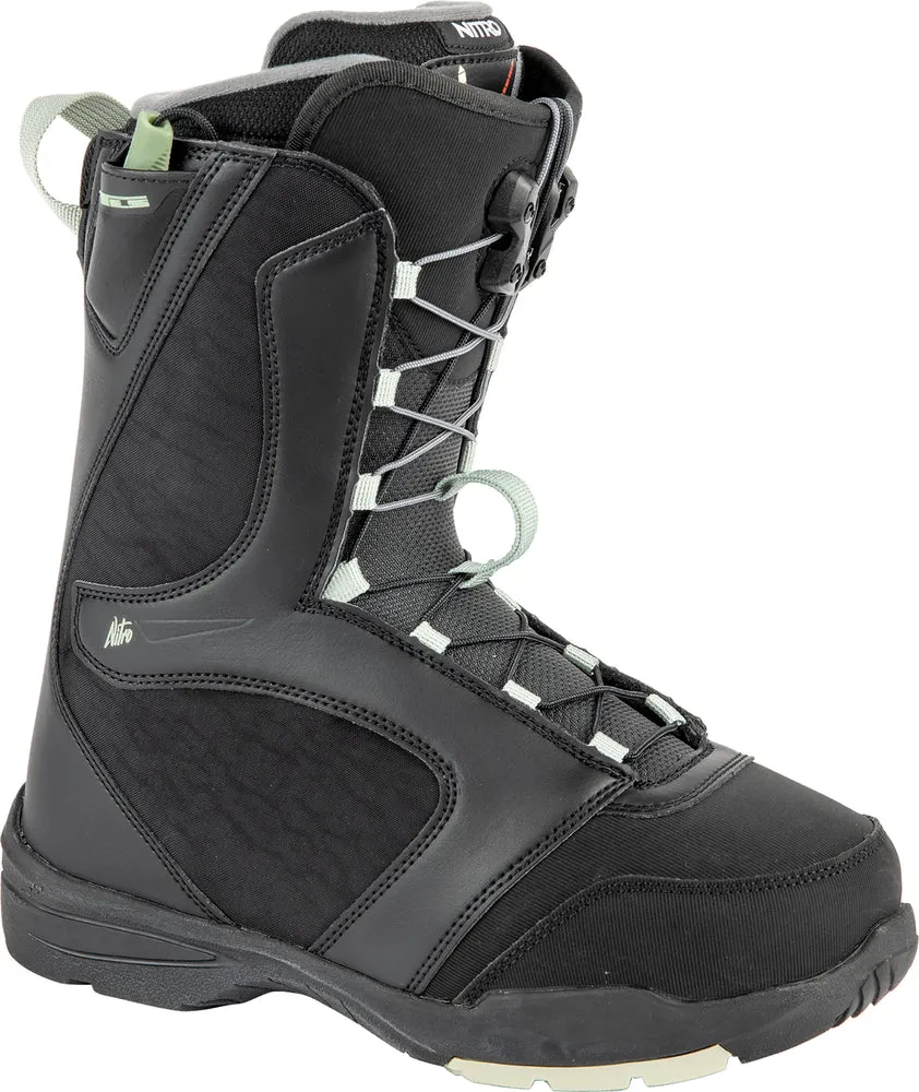 Nitro Flora TLS Womens Snowboard Boots in Black and Mint 2024