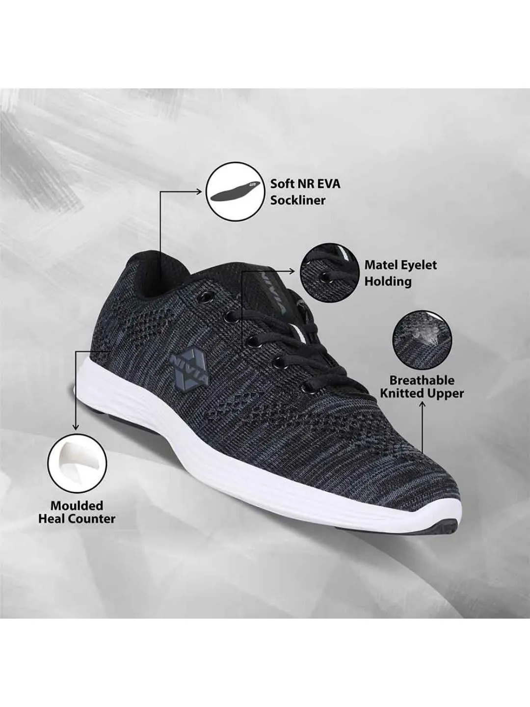 Nivia Arch Running Shoe For Men Black