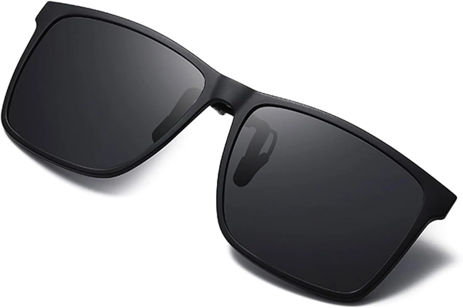 Polarized Clip-On Sunglasses for Over Prescription Glasses, UV400, Flip-Up, Black - Ideal for Driving & Outdoor Sports