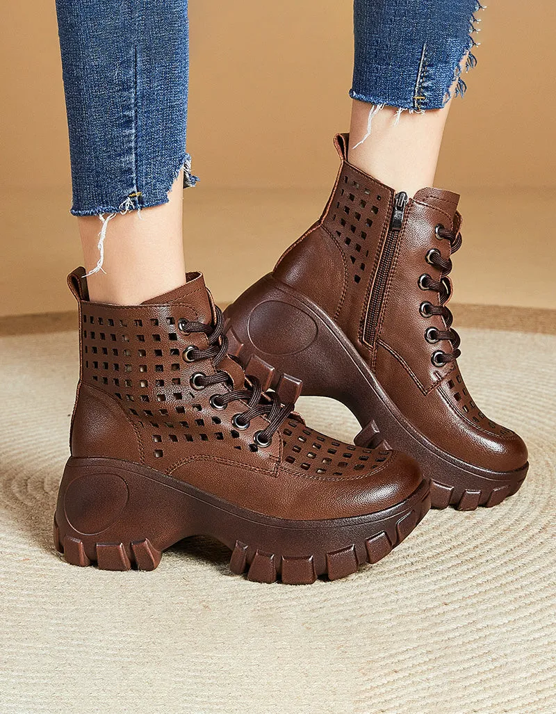 Retro Platform Hollow Summer Boots