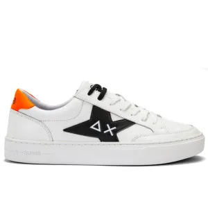 Scarpe Uomo SUN 68 Sneakers Linea Skate Colore Bianco - Arancio Fluo