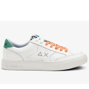 Scarpe Uomo SUN 68 Sneakers Linea Skate Colore Bianco - Verde Salvia