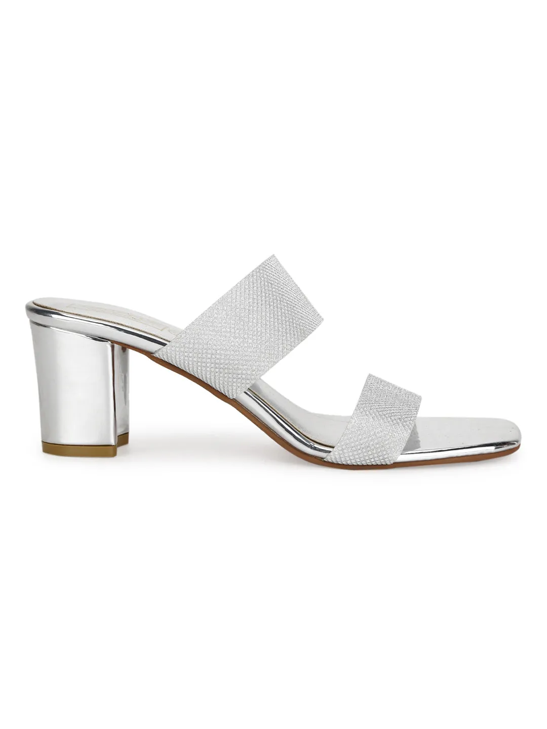 Silver PU Block Heels Mules (TC-SLC-V85-SIL)