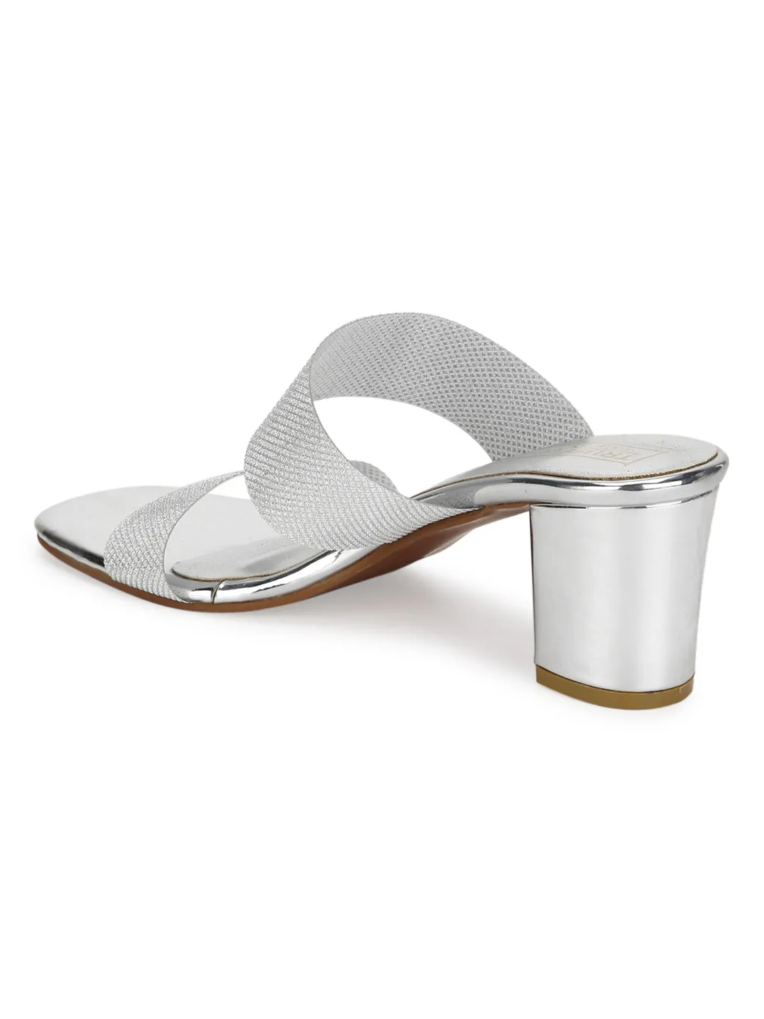 Silver PU Block Heels Mules (TC-SLC-V85-SIL)