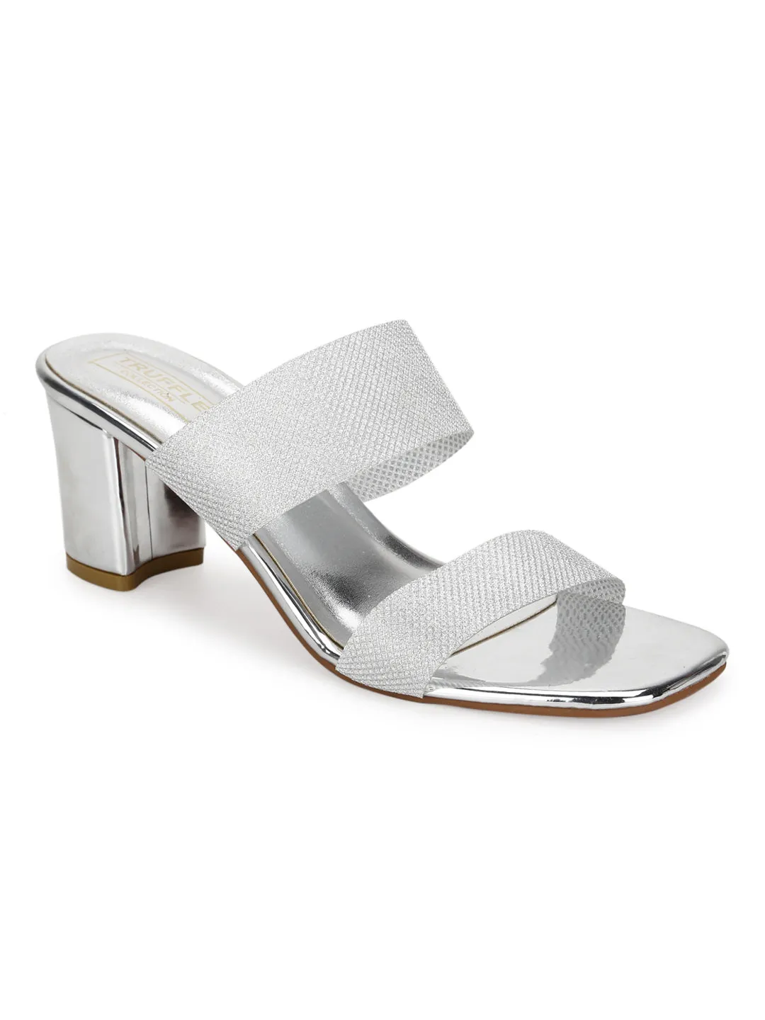 Silver PU Block Heels Mules (TC-SLC-V85-SIL)