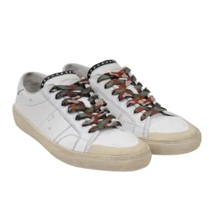 SL 37 Skate Sneakers Distressed White Camo Lace