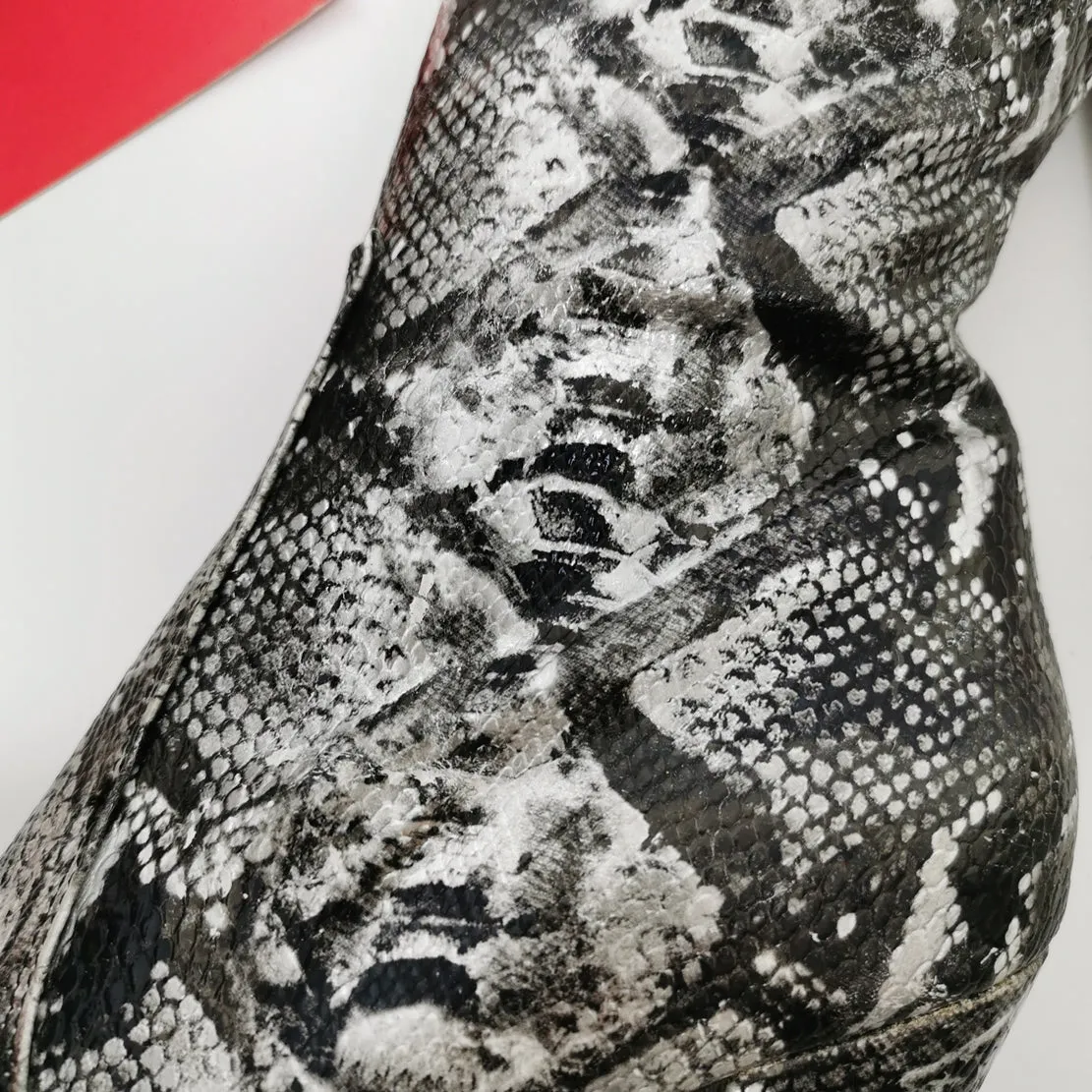 Snake Print Design Knee High Boots