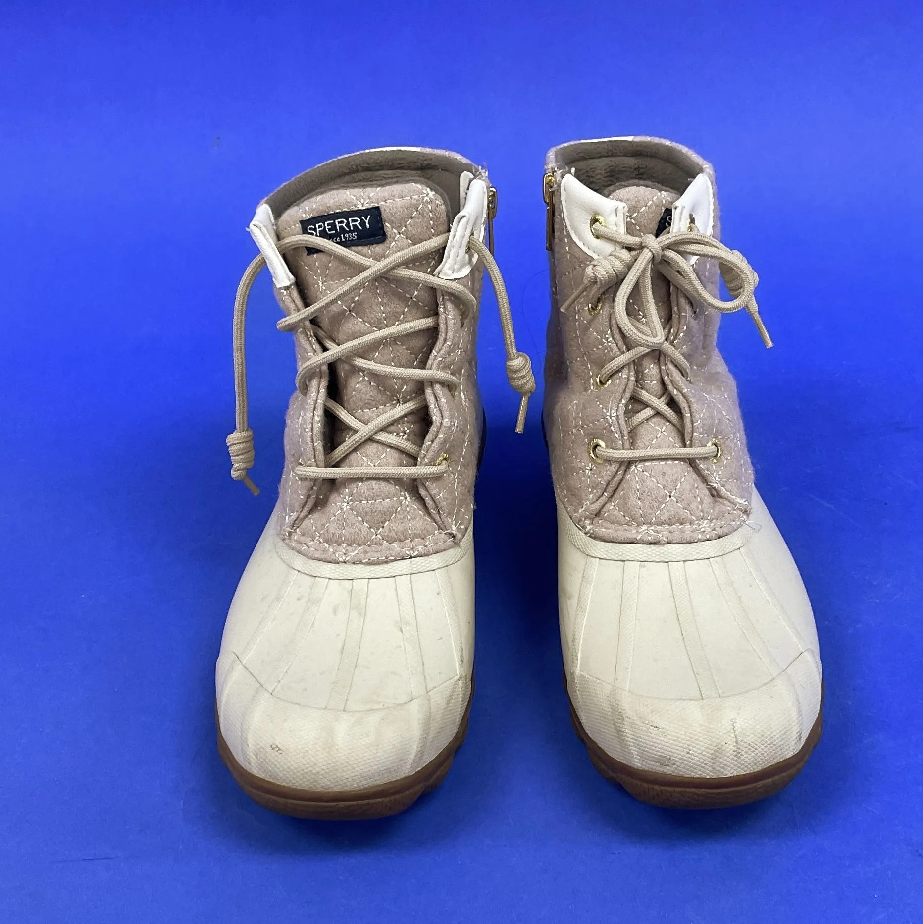 Sperry Syren Women's Gulf Wool Quilt Oatmeal Shoes sz 8 - used