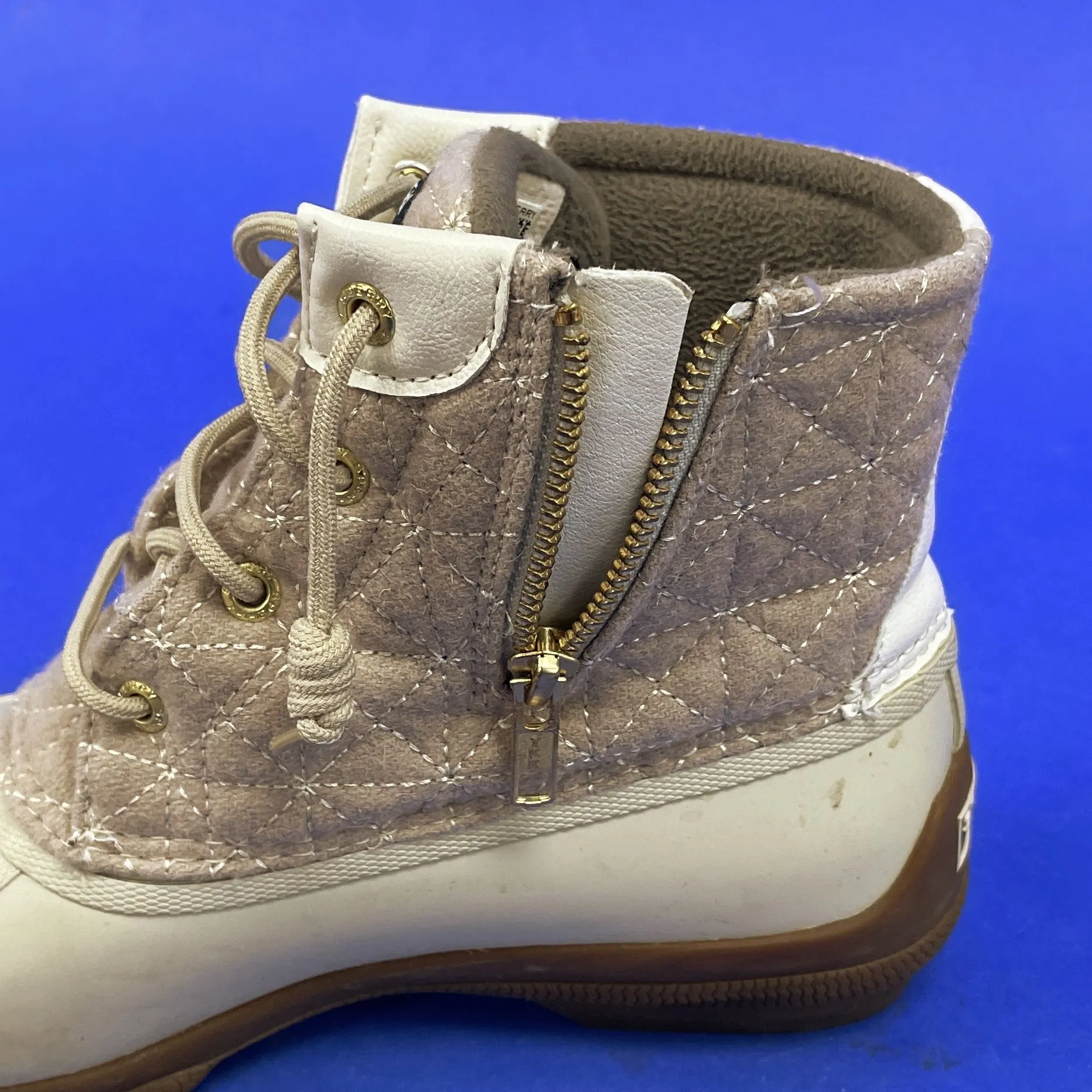 Sperry Syren Women's Gulf Wool Quilt Oatmeal Shoes sz 8 - used