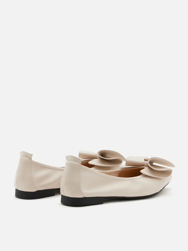Tilda Pearl Bow Pointed Toe Flats