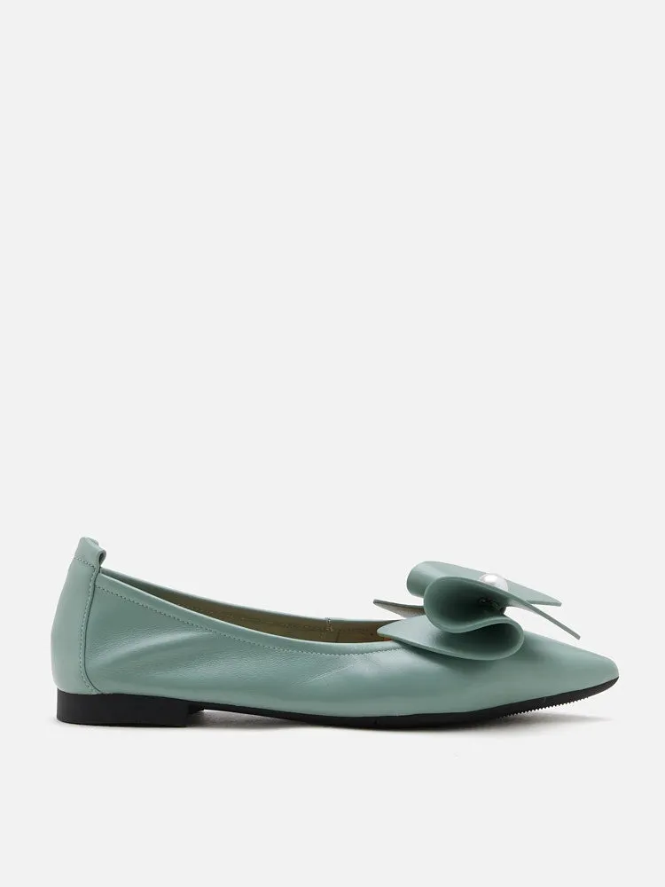 Tilda Pearl Bow Pointed Toe Flats
