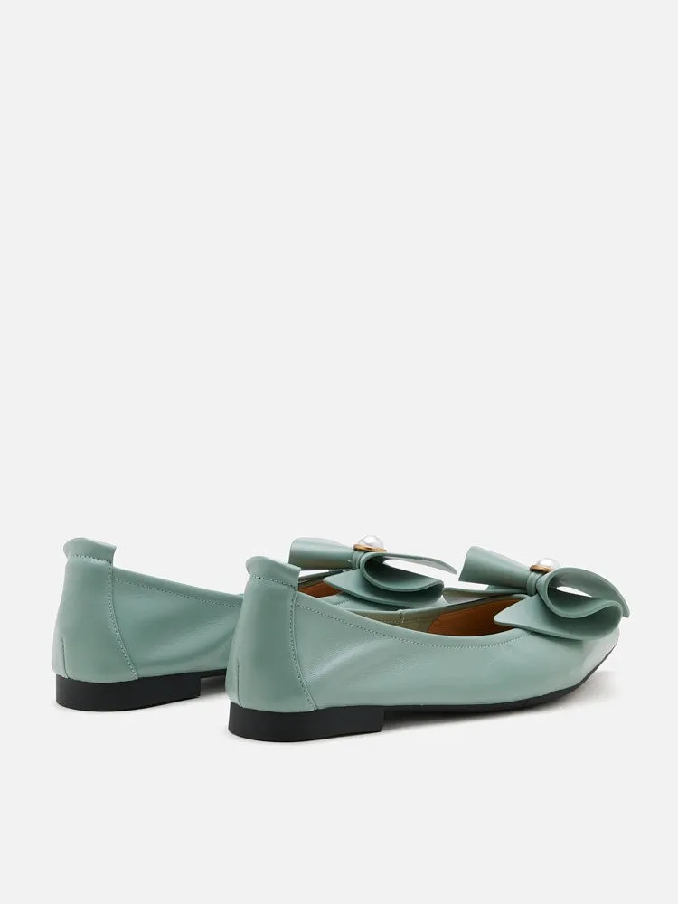 Tilda Pearl Bow Pointed Toe Flats