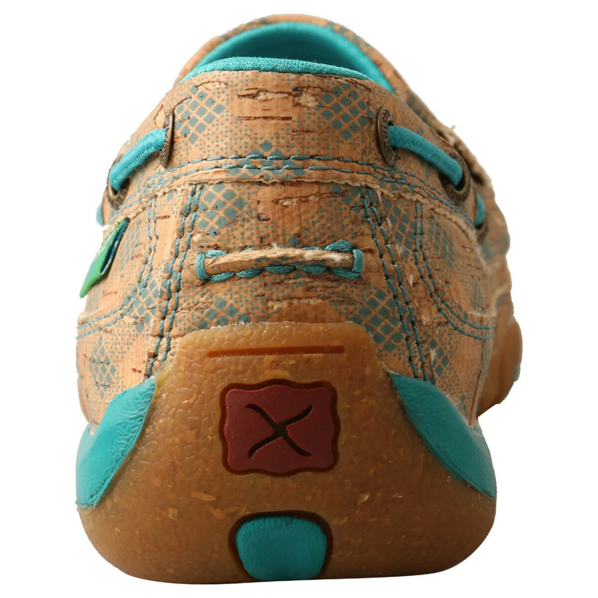 Twisted X Ladies Tan & Turquoise Slip On Driving Mocs WDMS022