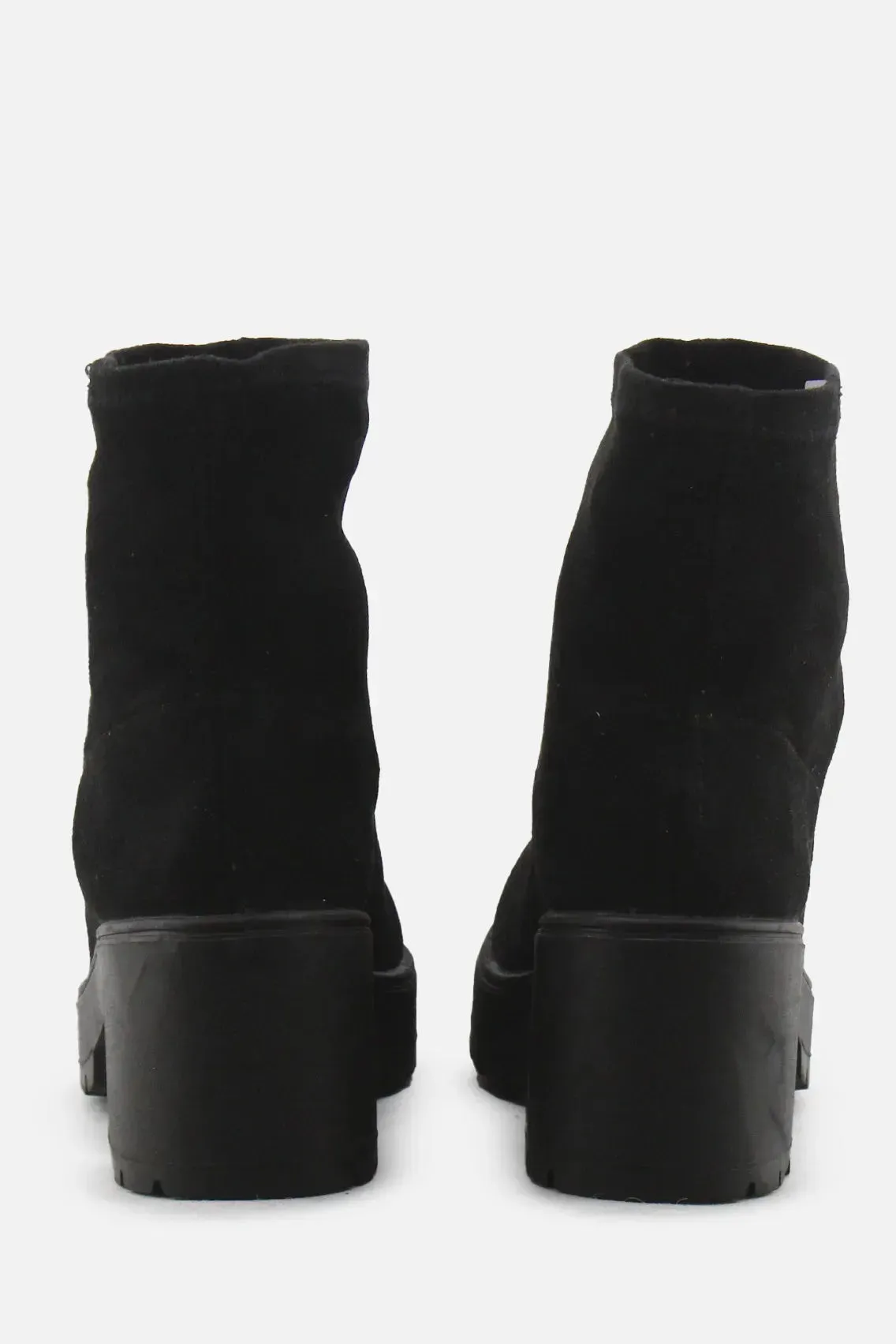 Victoria Block Heels Sock Boots | Textile