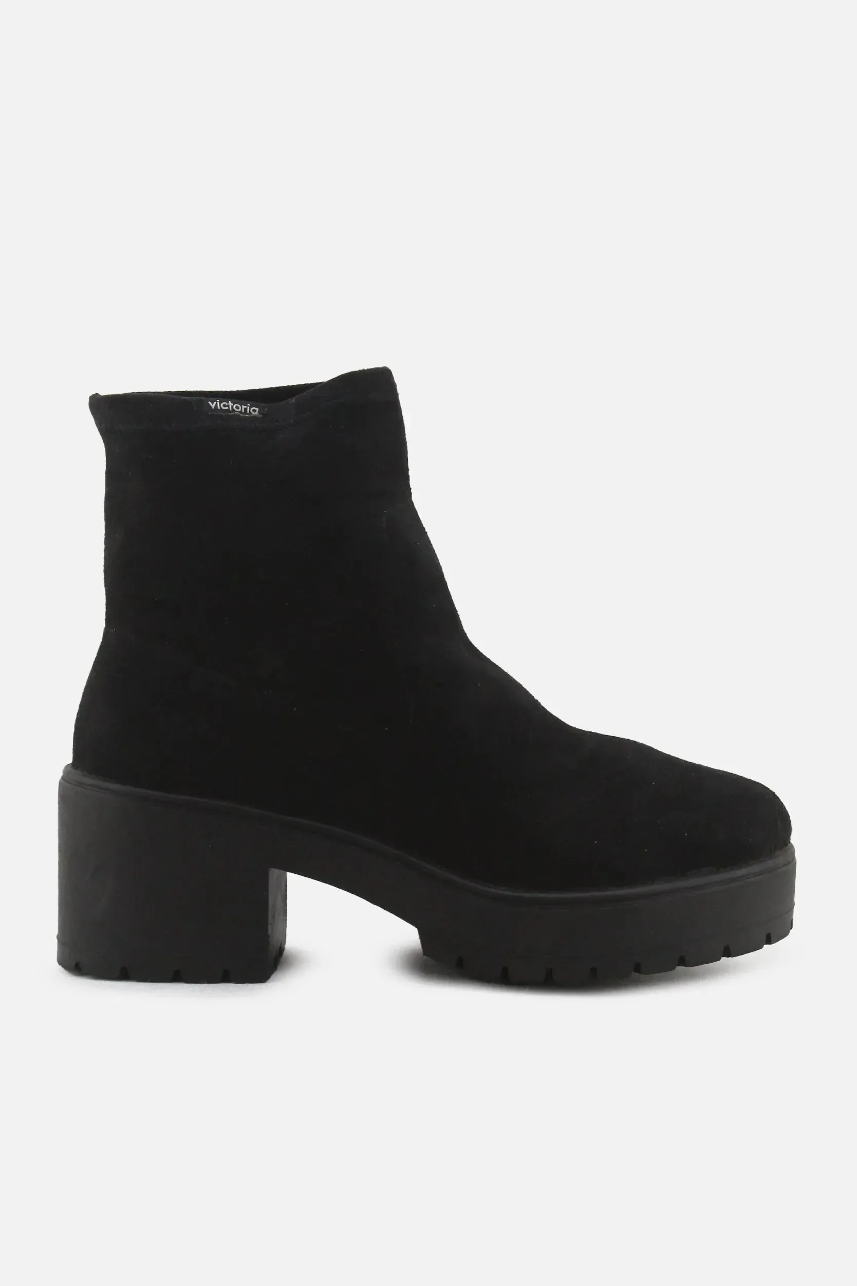 Victoria Block Heels Sock Boots | Textile