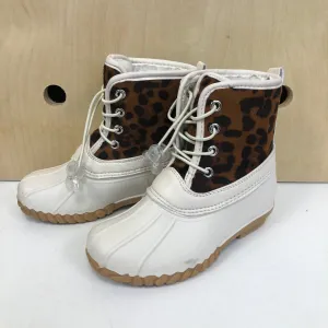 White Cheetah Duck Boots