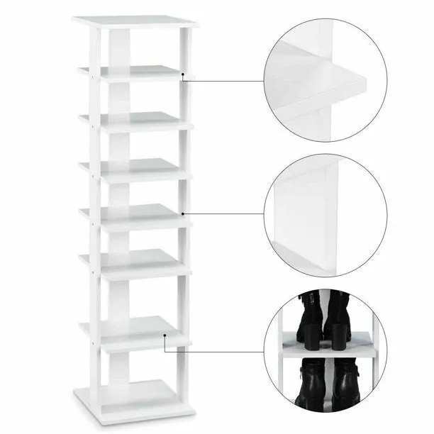 Wooden Shoes Storage Stand 7 Tiers Shoe Rack Organizer Multi-shoe Rack Shoebox 7 Tiers Different Heights Shelves